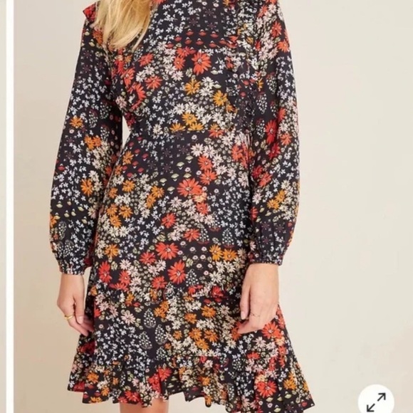 Kachel x Anthropologie Floral Ruffle Long Sleeve Dress | Size 4 - Picture 2 of 8